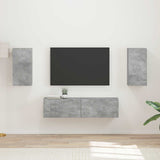 vidaXL Tv-meubelset 4 pcs Wit Bewerkt hout