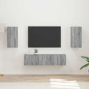 vidaXL Tv-meubelset 4 pcs Wit Bewerkt hout