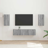 vidaXL Tv-meubelset 4 pcs Wit Bewerkt hout