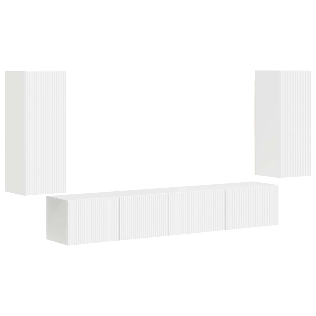 vidaXL Tv-meubelset 4 pcs Wit Bewerkt hout