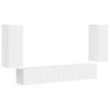 vidaXL Tv-meubelset 4 pcs Wit Bewerkt hout
