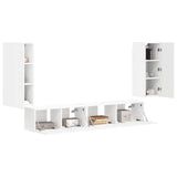 vidaXL Tv-meubelset 4 pcs Wit Bewerkt hout