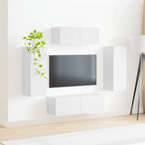 vidaXL Tv-meubelset 4 pcs Wit Bewerkt hout