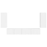 vidaXL Tv-meubelset 4 pcs Wit Bewerkt hout