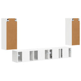 vidaXL Tv-meubelset 4 pcs Wit Bewerkt hout