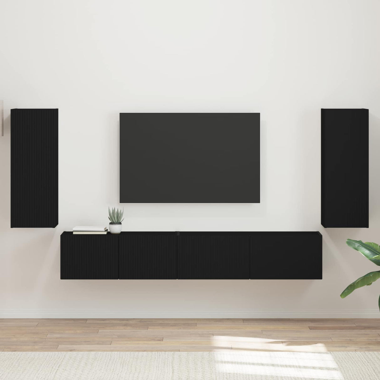 vidaXL Tv-meubelset 4 pcs Wit Bewerkt hout