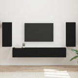 vidaXL Tv-meubelset 4 pcs Wit Bewerkt hout