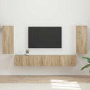 vidaXL Tv-meubelset 4 pcs Wit Bewerkt hout
