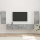 vidaXL Tv-meubelset 4 pcs Wit Bewerkt hout
