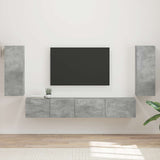 vidaXL Tv-meubelset 4 pcs Wit Bewerkt hout