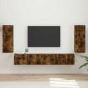 vidaXL Tv-meubelset 4 pcs Wit Bewerkt hout