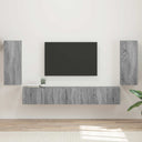 vidaXL Tv-meubelset 4 pcs Wit Bewerkt hout