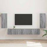 vidaXL Tv-meubelset 4 pcs Wit Bewerkt hout