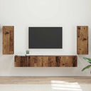 vidaXL Tv-meubelset 4 pcs Wit Bewerkt hout