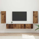 vidaXL Tv-meubelset 4 pcs Wit Bewerkt hout