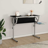 vidaXL Drawing Table 110x53x(58-87) cm engineered wood and steel white/grey