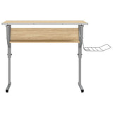 vidaXL Drawing Table 110x53x(58-87) cm engineered wood and steel white/grey