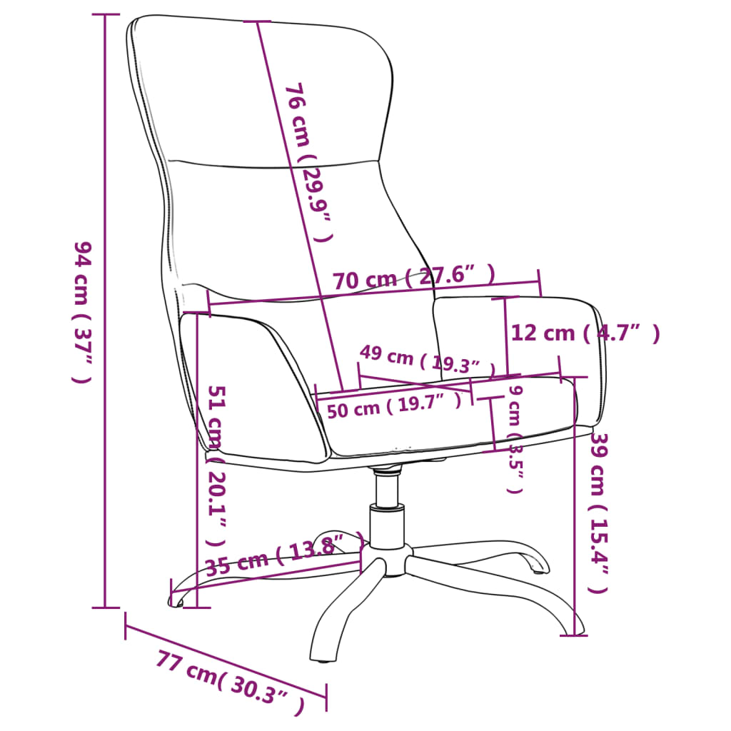 vidaXL Recliner artificial leather black
