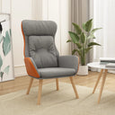 vidaXL Recliner with Footrest Faux Leather and Fabric Black