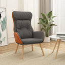 vidaXL Recliner with Footrest Faux Leather and Fabric Black