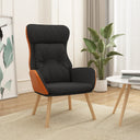 vidaXL Recliner with Footrest Faux Leather and Fabric Black