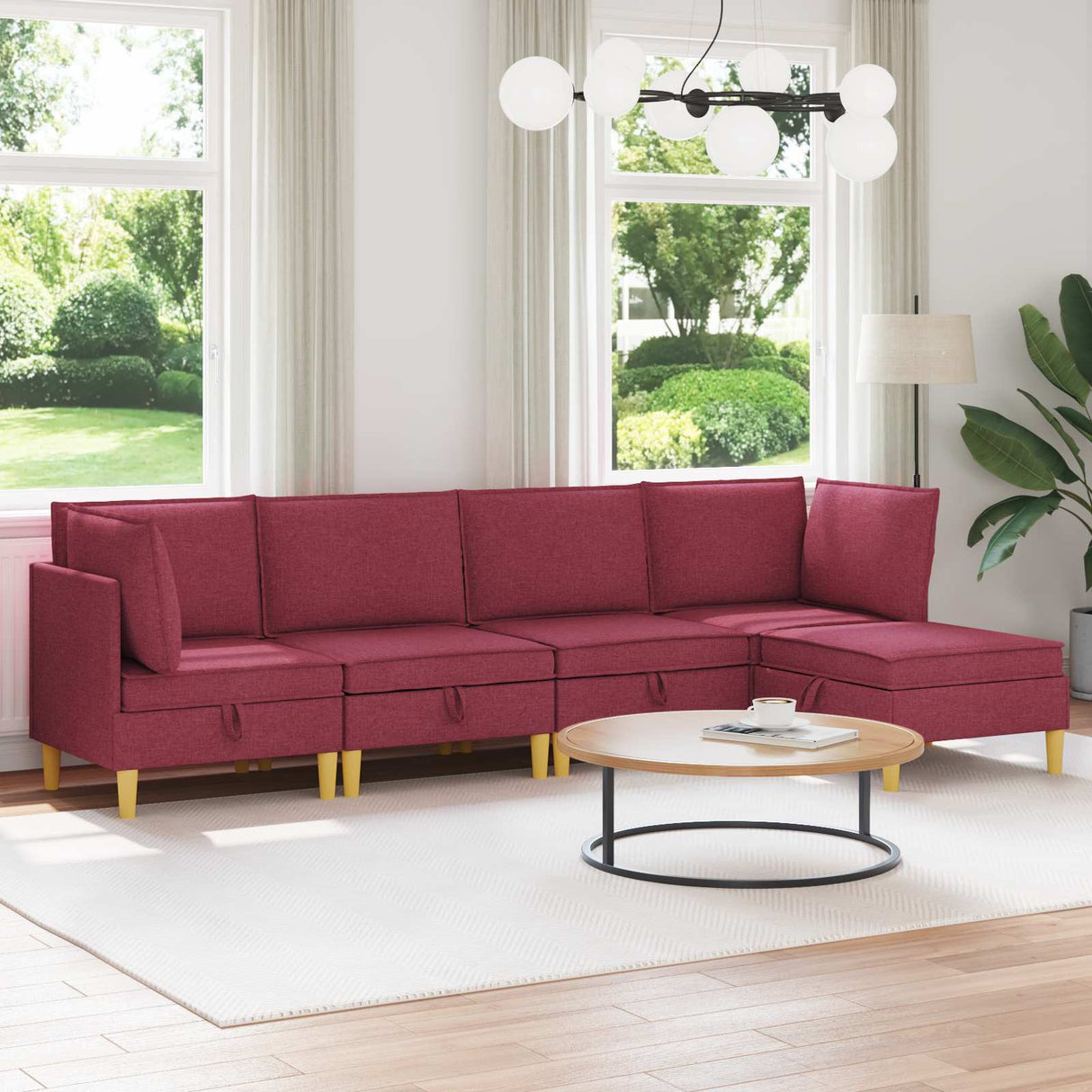 vidaXL Woonkamer Meubelset met kussen met opslag 3 pcs Lichtgrijs Stof