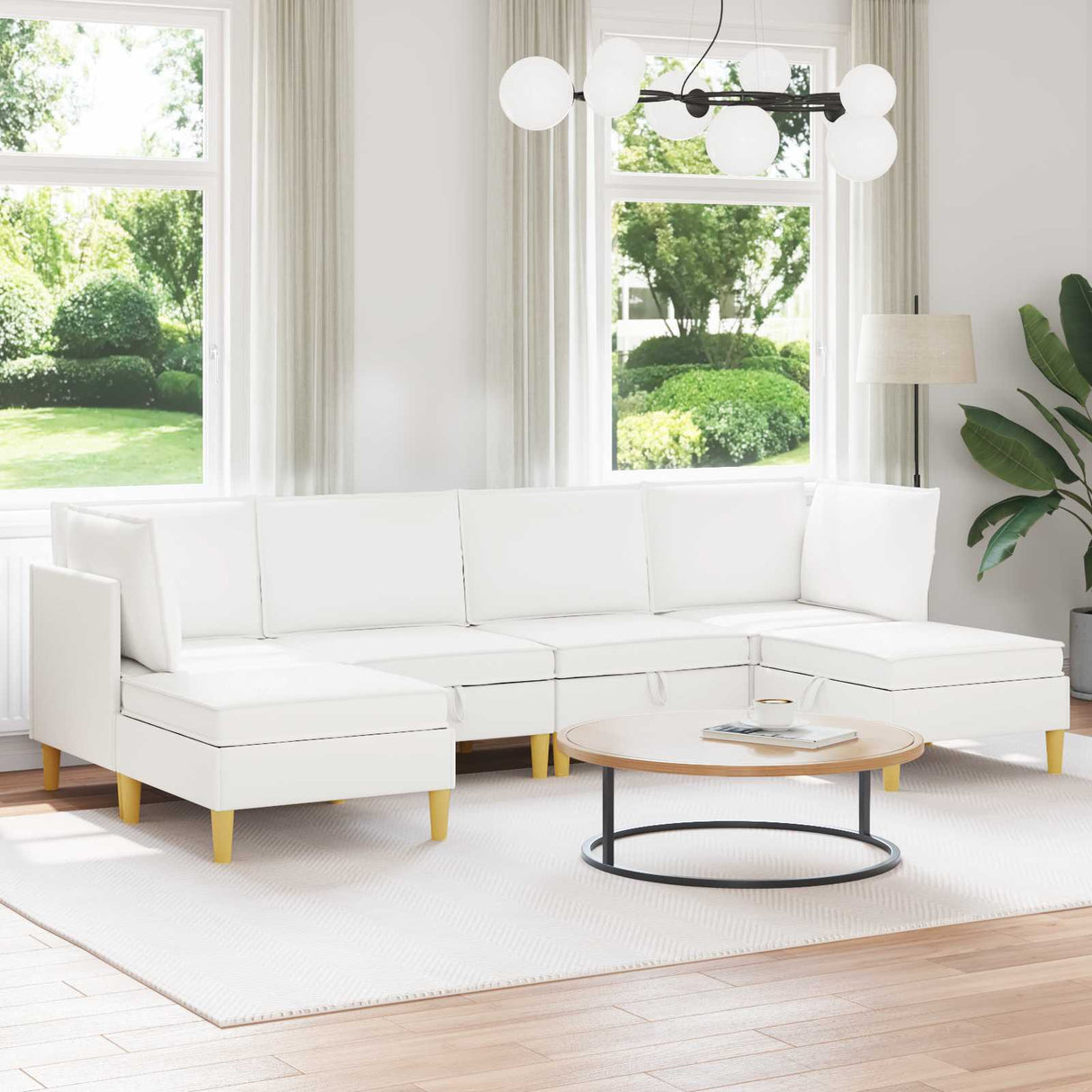 vidaXL Woonkamer Meubelset met kussen met opslag 3 pcs Lichtgrijs Stof