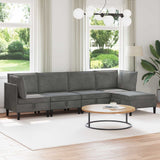 vidaXL Woonkamer Meubelset met kussen 3 pcs Lichtgrijs Fluweel