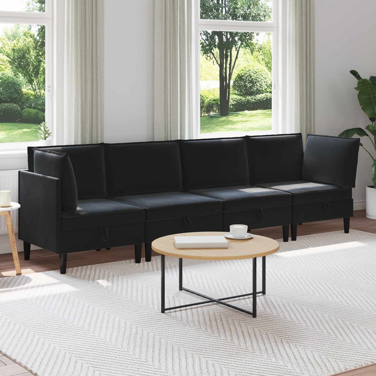 vidaXL Woonkamer Meubelset met kussen 3 pcs Lichtgrijs Fluweel