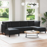 vidaXL Woonkamer Meubelset met kussen 3 pcs Lichtgrijs Fluweel