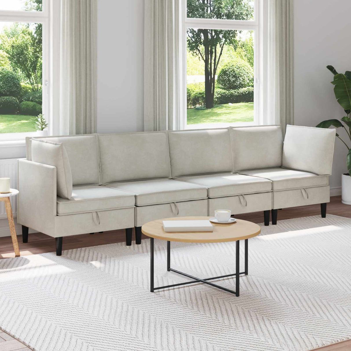 vidaXL Woonkamer Meubelset met kussen 3 pcs Lichtgrijs Fluweel
