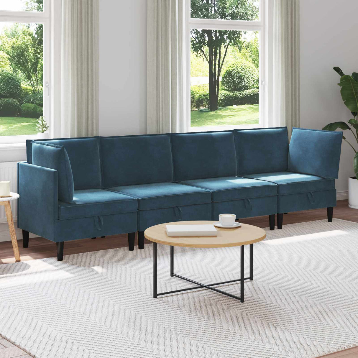 vidaXL Woonkamer Meubelset met kussen 3 pcs Lichtgrijs Fluweel