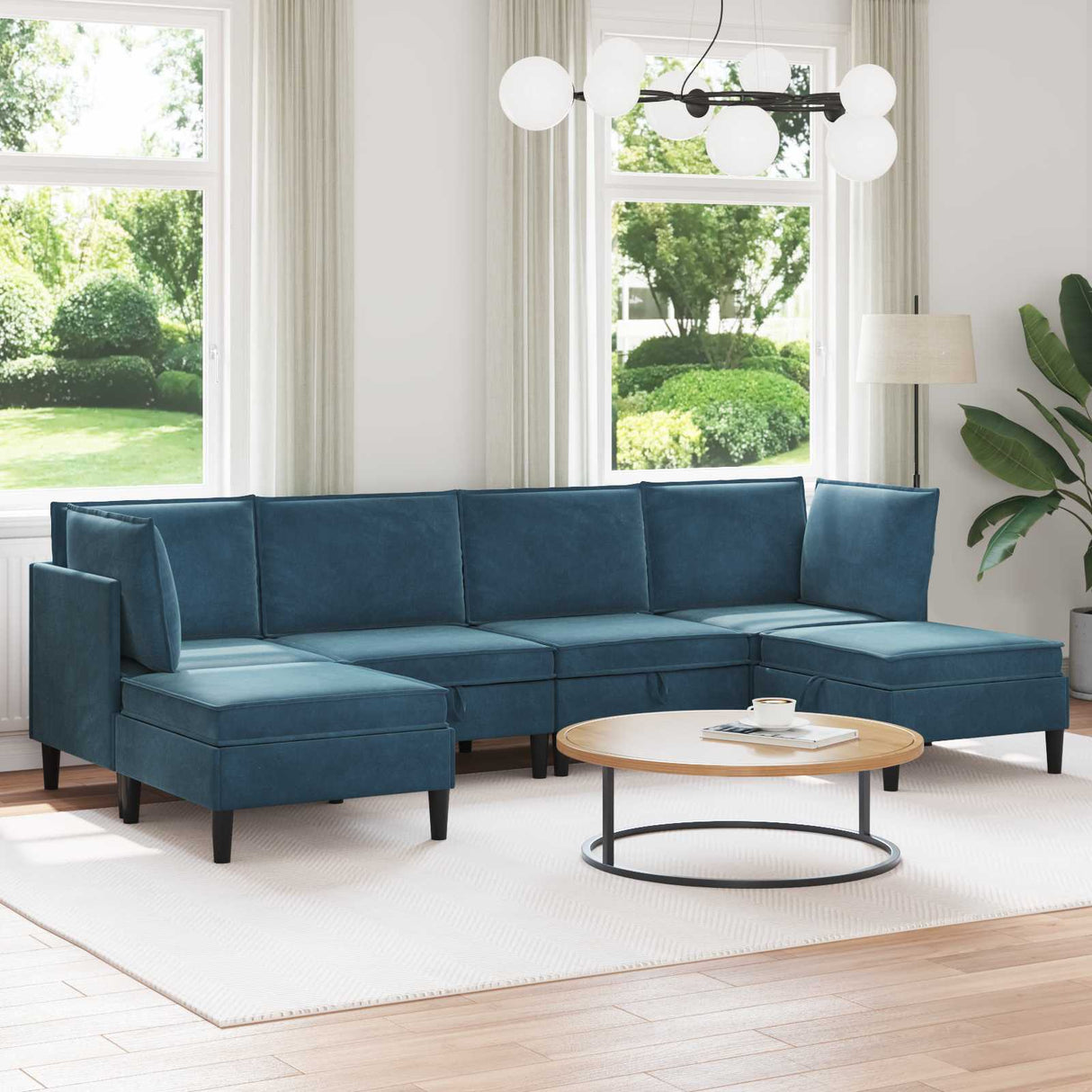 vidaXL Woonkamer Meubelset met kussen 3 pcs Lichtgrijs Fluweel