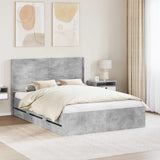 vidaXL Bed Frame with Storage and Headboard White 200 x 200 cm