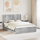 vidaXL Bed Frame with Storage and Headboard White 200 x 200 cm