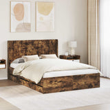 vidaXL Bed Frame with Storage and Headboard White 200 x 200 cm