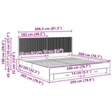 vidaXL Bed Frame with Storage and Headboard Concrete Grey Engineered Wood
