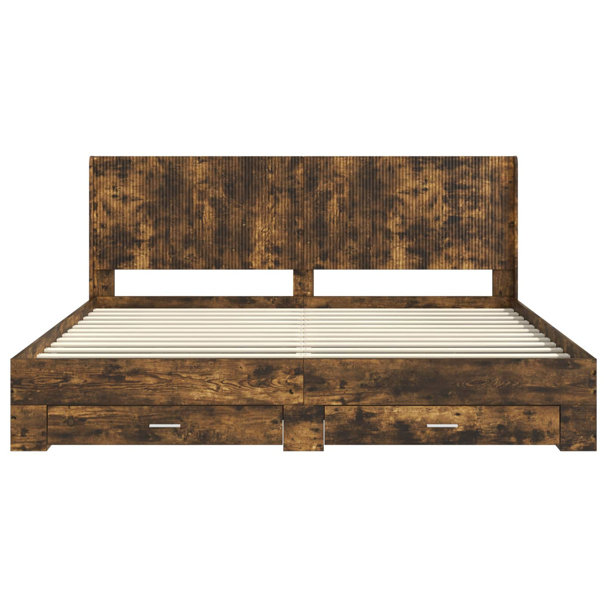 vidaXL Bed Frame with Storage and Headboard Concrete Grey Engineered Wood