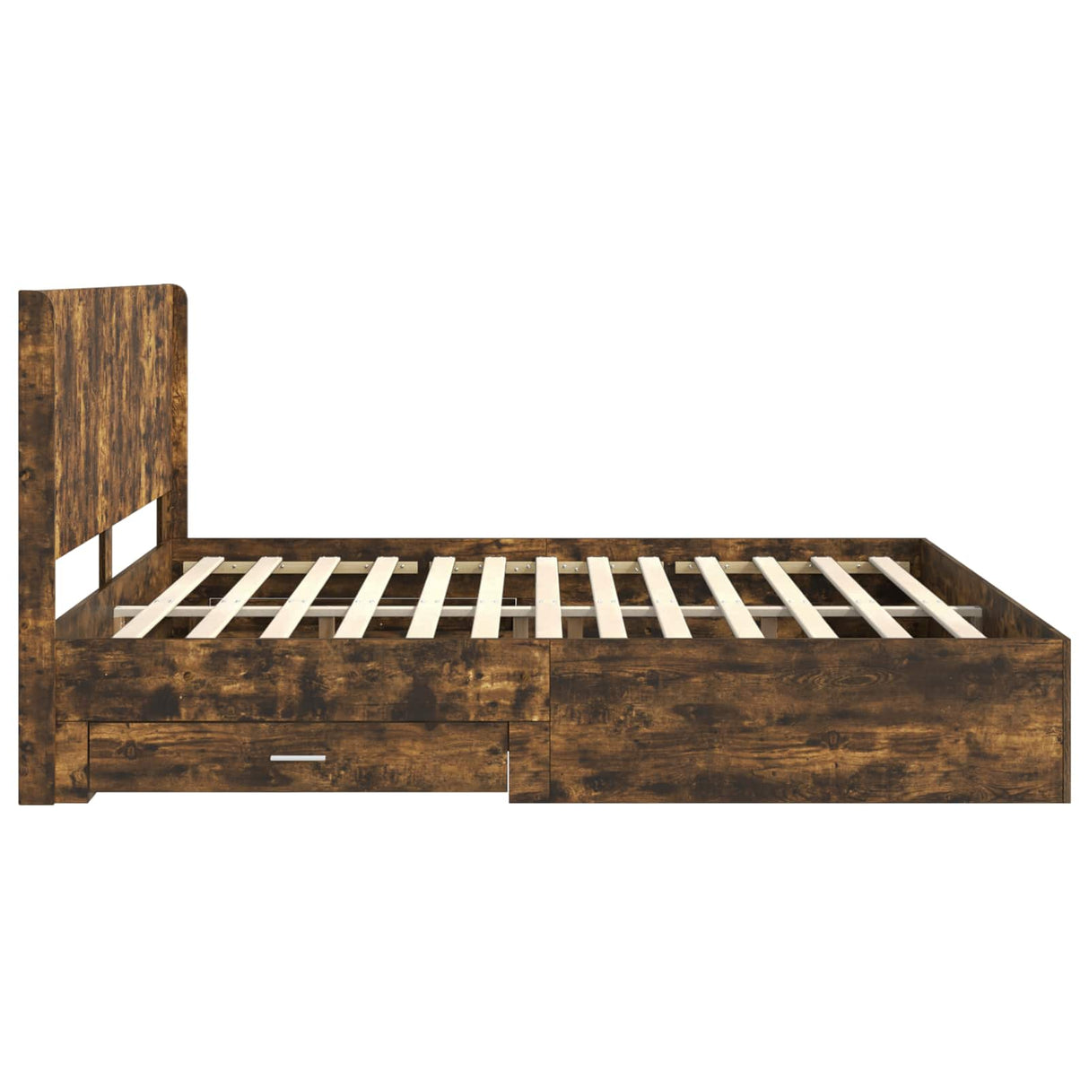 vidaXL Bed Frame with Storage and Headboard Concrete Grey Engineered Wood