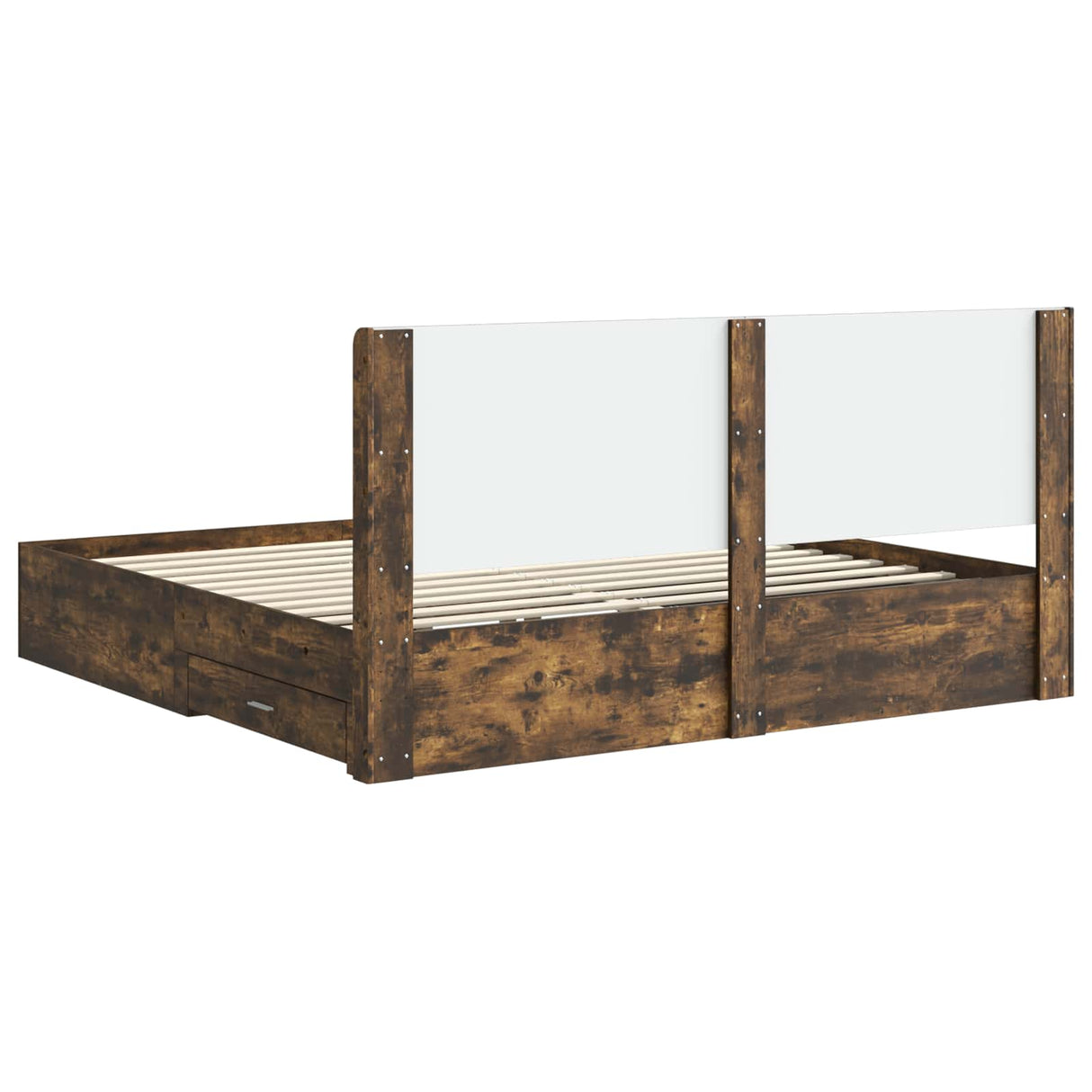 vidaXL Bed Frame with Storage and Headboard Concrete Grey Engineered Wood