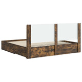vidaXL Bed Frame with Storage and Headboard Concrete Grey Engineered Wood