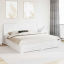 vidaXL Bed Frame with Storage and Headboard Concrete Grey Engineered Wood