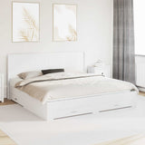 vidaXL Bed Frame with Storage and Headboard Concrete Grey Engineered Wood