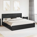 vidaXL Bedframe met opbergruimte en hoofdbord Wit 200 x 200 cm