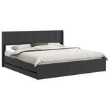 vidaXL Bedframe met opbergruimte en hoofdbord Wit 200 x 200 cm