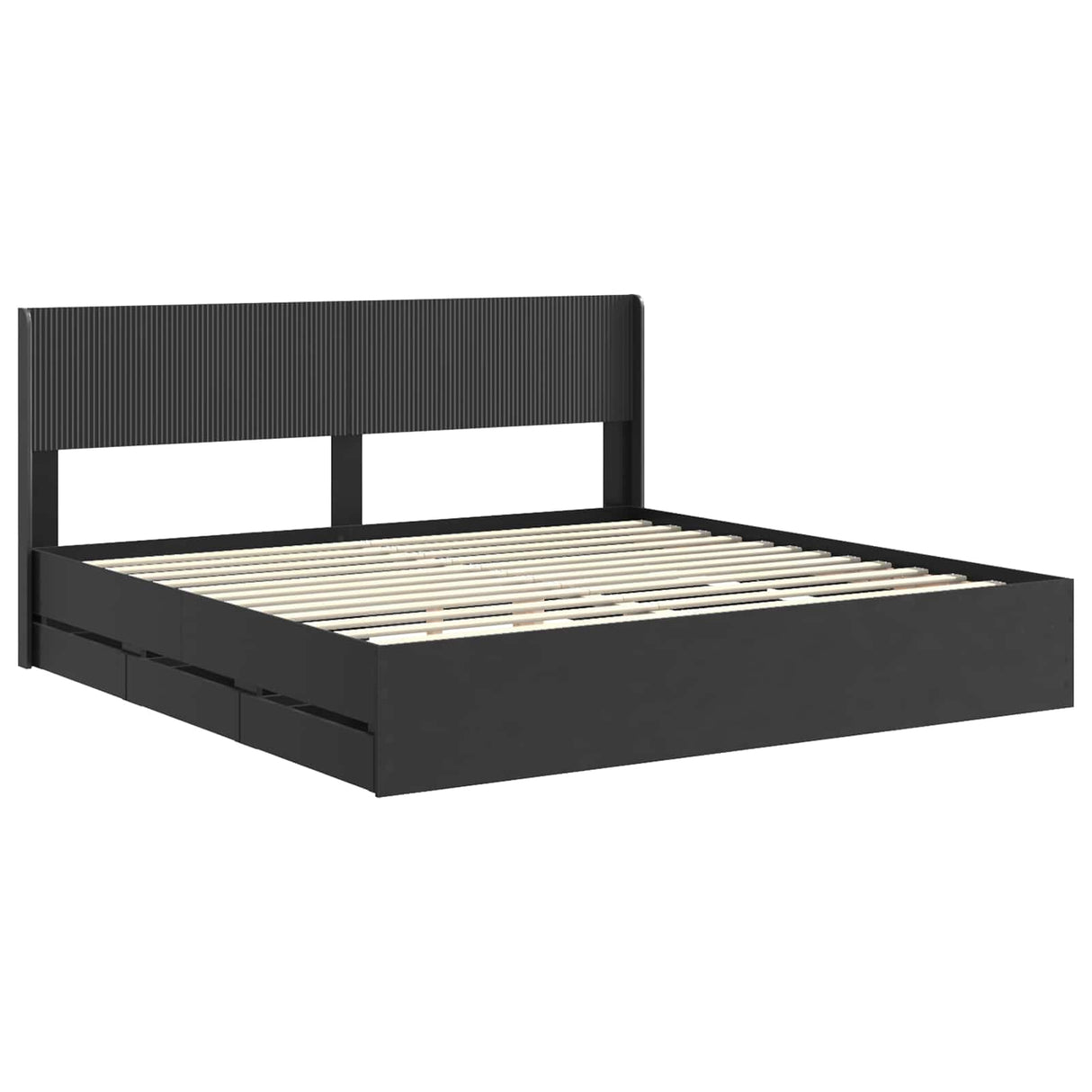 vidaXL Bedframe met opbergruimte en hoofdbord Wit 200 x 200 cm