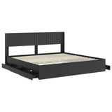 vidaXL Bedframe met opbergruimte en hoofdbord Wit 200 x 200 cm