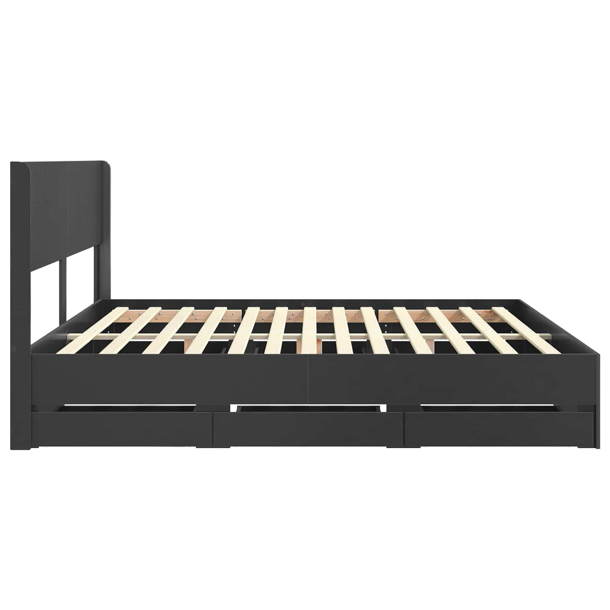 vidaXL Bedframe met opbergruimte en hoofdbord Wit 200 x 200 cm