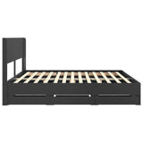 vidaXL Bedframe met opbergruimte en hoofdbord Wit 200 x 200 cm
