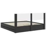 vidaXL Bedframe met opbergruimte en hoofdbord Wit 200 x 200 cm
